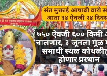 संत मुक्ताई आषाढी वारी सोहळा आता ३४ ऐवजी २४ दिवसांचा