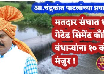 With the efforts of MLA. Chandrakant Patil, 10 crore approved for 17 gated cement concrete dams in the constituency!