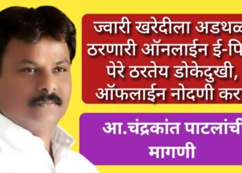 ज्वारी खरेदीला अडथळा ठरणारी ऑनलाईन ई-पिक पेरे ठरतेय डोकेदुखी, ऑफलाईन नोदणी करा – आ.चंद्रकांत पाटील